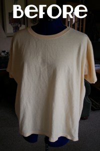 DIY yellow ruffle shirt