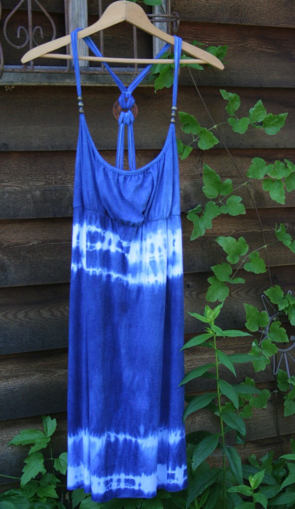 DIY Indigo blue tie dye ombre dress tutorial 9