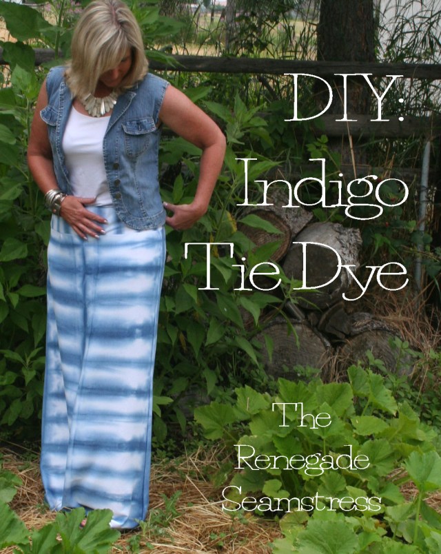 DIY Indigo Tie Dye Maxi Dress