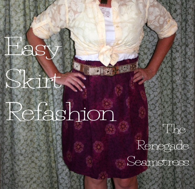 purple skirt refashion tutorial