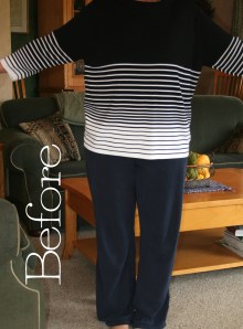 Striped sweater skirt refashion tutorial