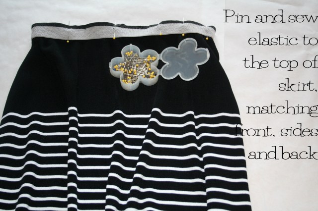 Striped sweater skirt refashion tutorial