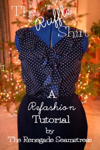 DIY ruffle shirt refashion tutorial