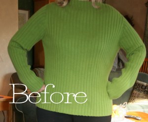 Pullover to cardigan refashion tutorial