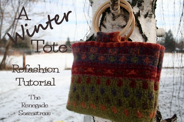 Learn how to refashion an old sweater into a tote with this easy to follow photo tutorial from The Renegade Seamstress