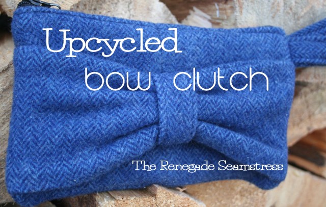 Upcycled Wool Bow Clutch