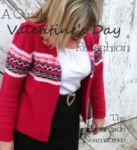 Upcycled Thrift Store Sweater for Valentine's Day