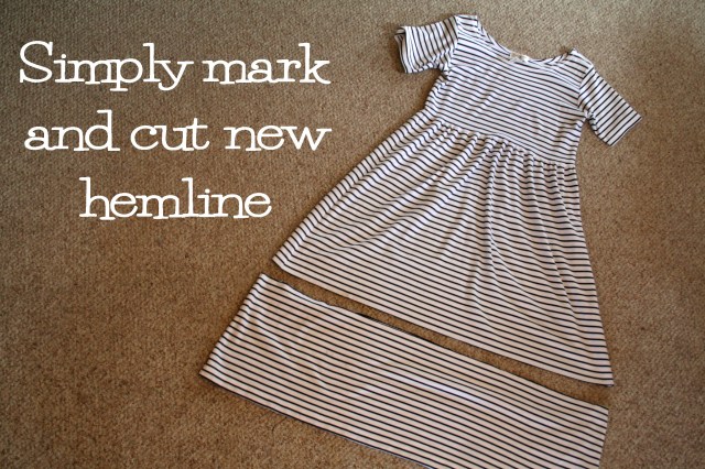 Black and white striped t shirt dress refashion