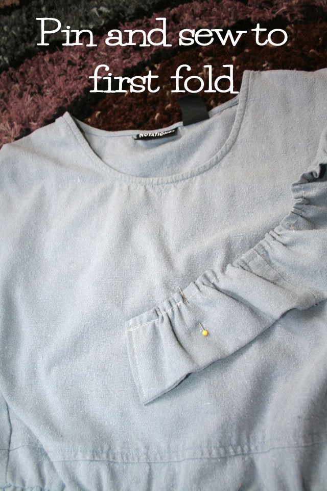 Upcycled Gray Silk ruffle dress