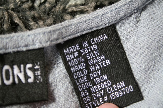 Upcycled Gray Silk ruffle dress