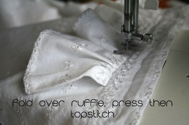 Upcycled white ruffle shirt