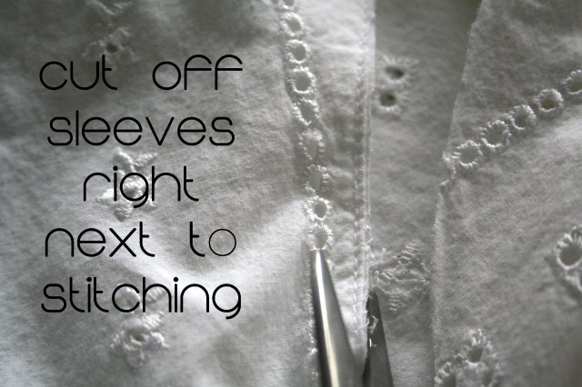 Upcycled white ruffle shirt