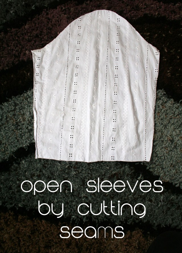 Upcycled white ruffle shirt
