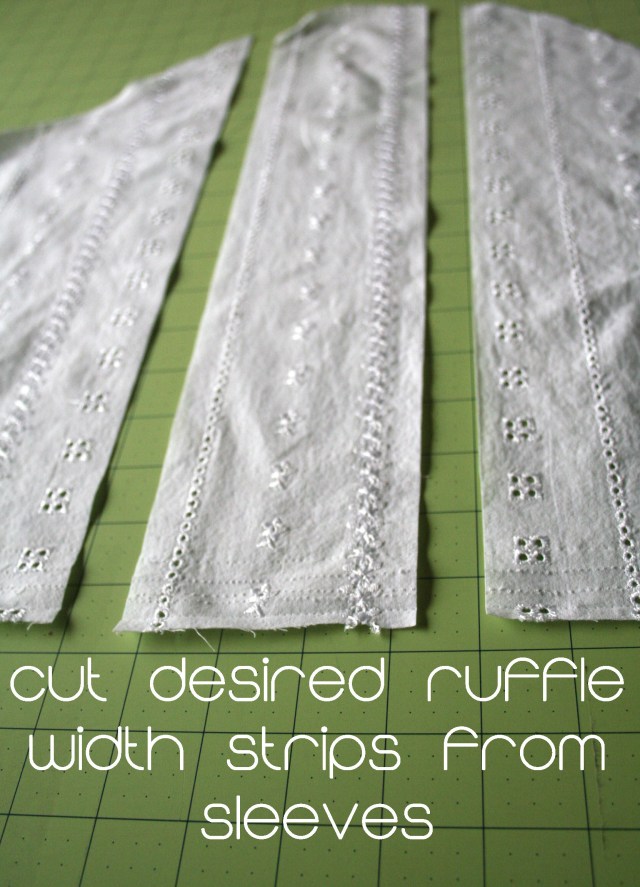 Upcycled white ruffle shirt