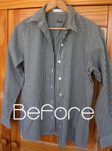 Refashion a man's shirt to a Flounce Ruffle