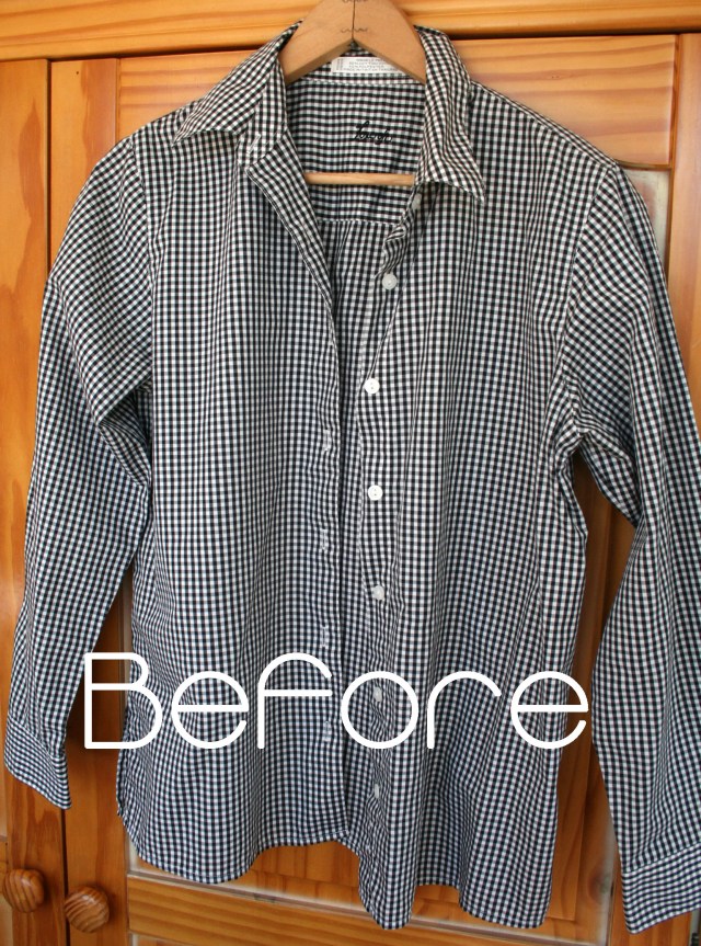 Refashion a man's shirt to a Flounce Ruffle