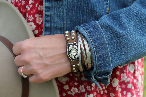 DIY Western Inspired Leather Belt Bracelet and DIY Cropped Denim Jacket