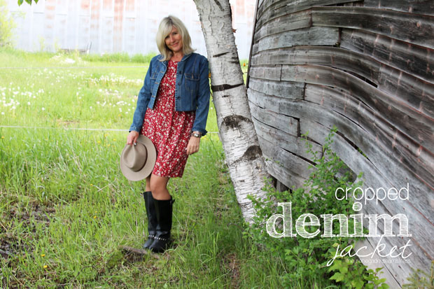 DIY Cropped Denim Jacket with title