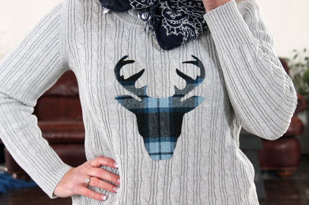 DIY: Deer Head Silhouette Sweater