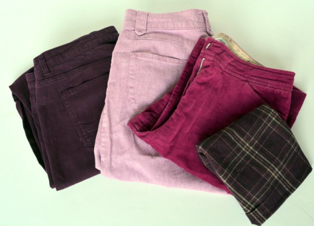 Trousers and tweed skirt for upcycling into a bag