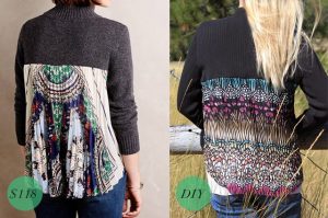 Before and after Pleated back sweater