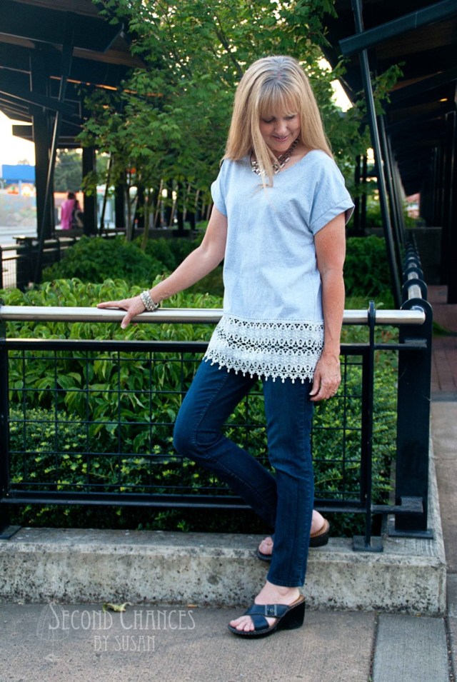 gray tunic looking down