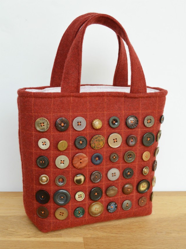 Wool Burgundy Tote Bag - step by step instructions to make your own