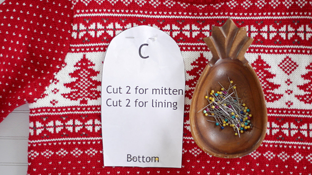 DIY mittens made from old sweaters