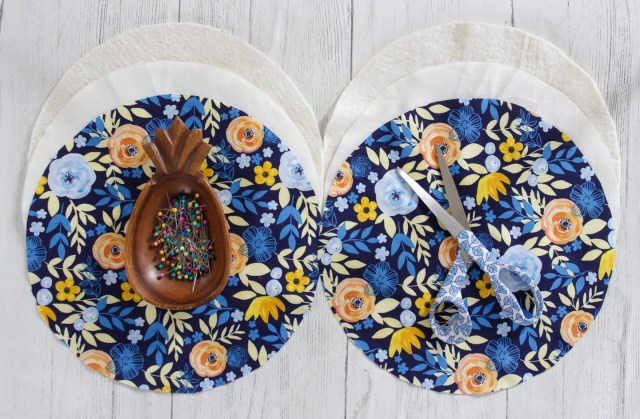 materials needed for a DIY fabric tortilla warmer