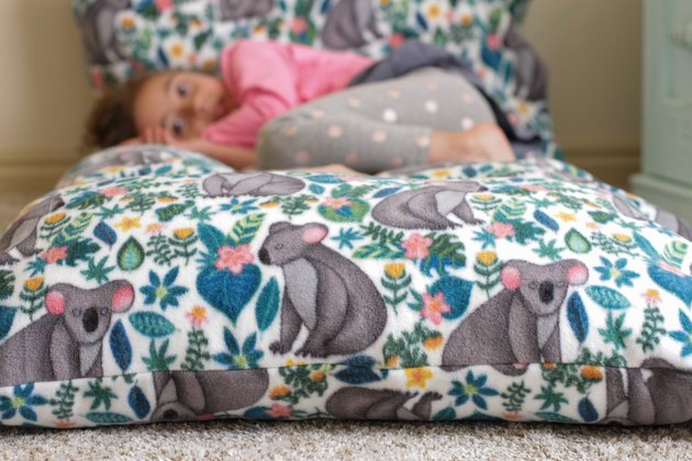 finished DIY Fleece Floor Pillow Mat
