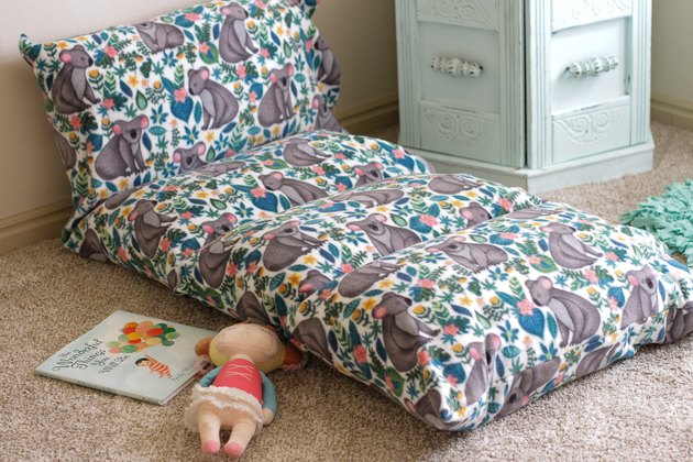 finished DIY Fleece Floor Pillow Mat