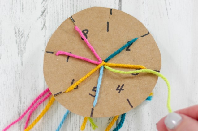 DIY cardboard loom bracelet