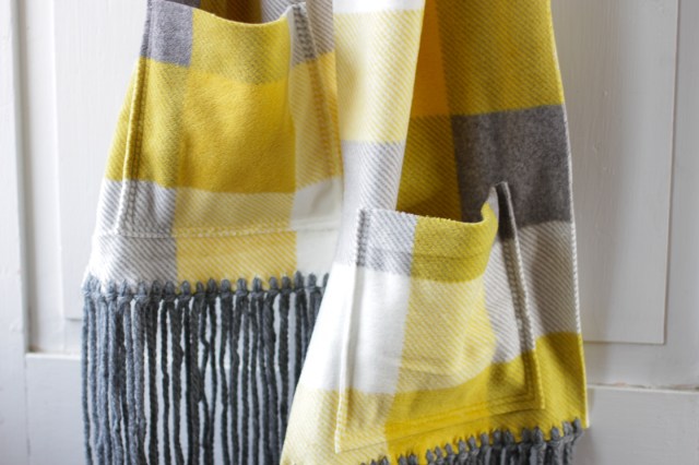 finished diy fleece fringe pocket scarf