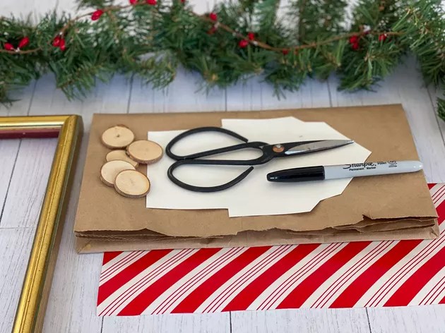 materials needed for an upcycled advent calendar