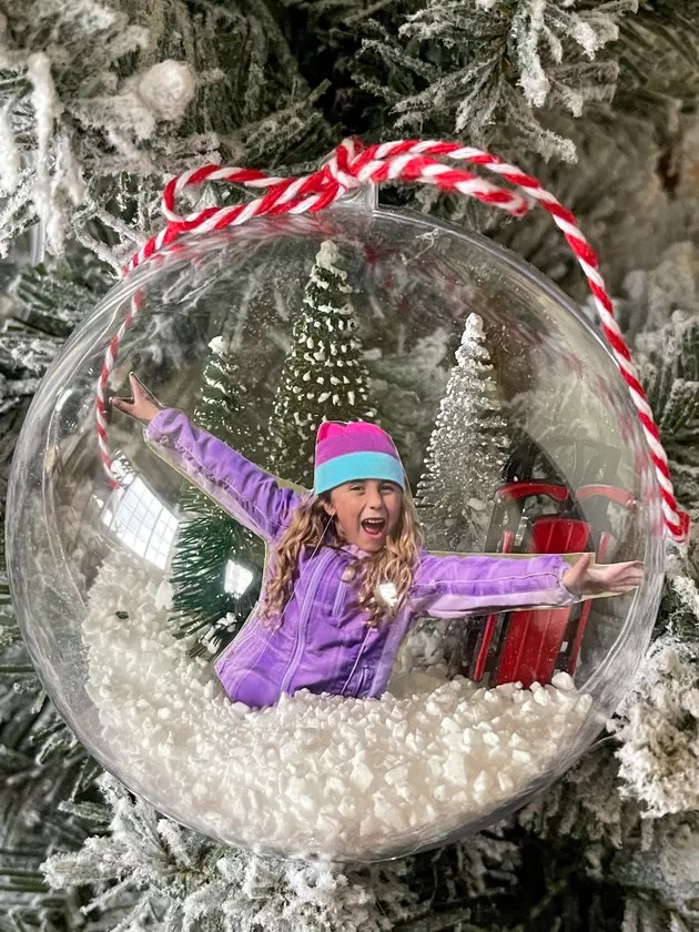finished snow globe ornament