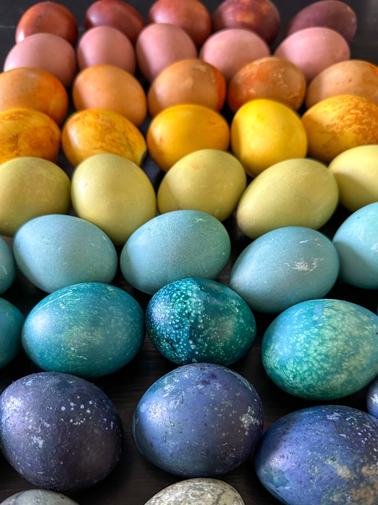 naturally dyed easter eggs